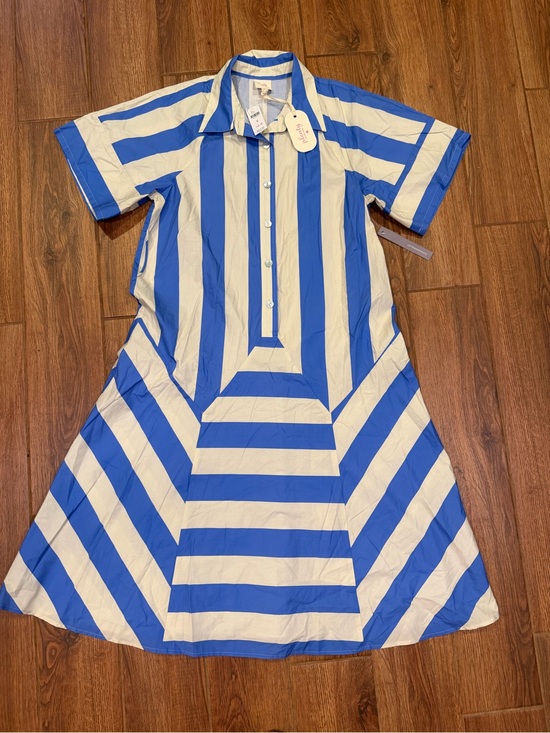 Anthropologie Dresses & Skirts - Anthropologie Blue and White Striped Shirt Dress